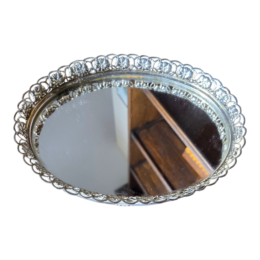 Vintage Silver Oval Decorative Tray